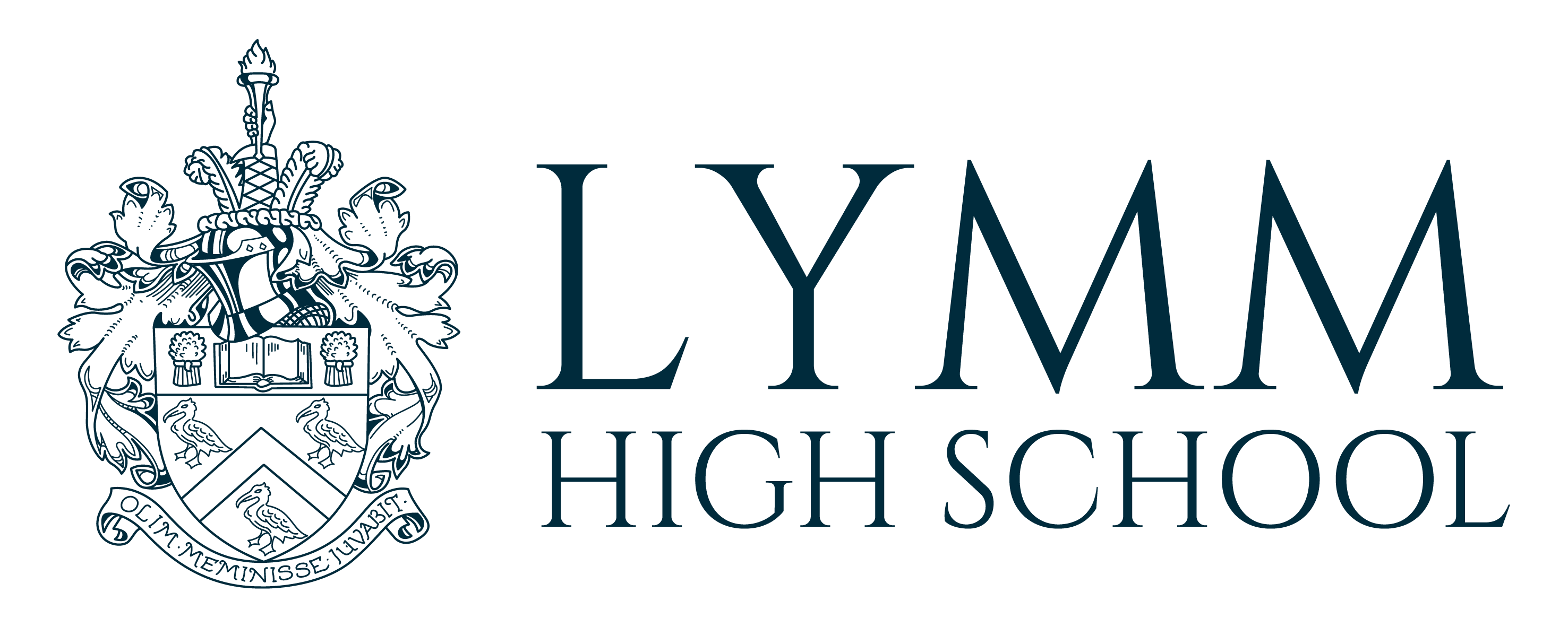 Lymm High School Logo WIDE MASTER variations (blue)